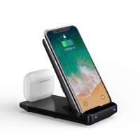 low price high quality fast 15w 2 in 1 phone Foldable wireless mobile charger Stand